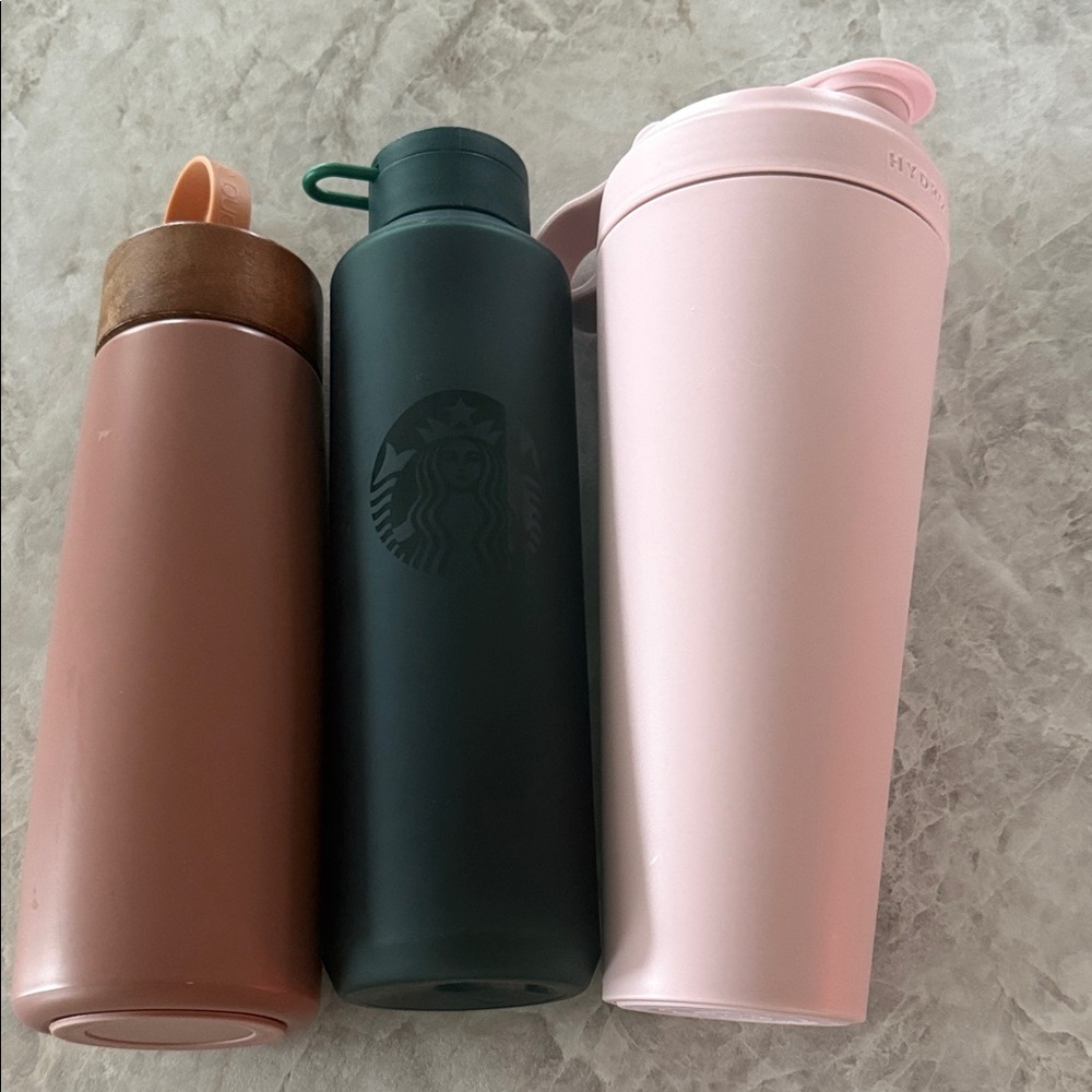 Starbucks HYDROJUG APANA BOTTLES Trio: Rose, Forest, Blush Tumblers Water Bottle